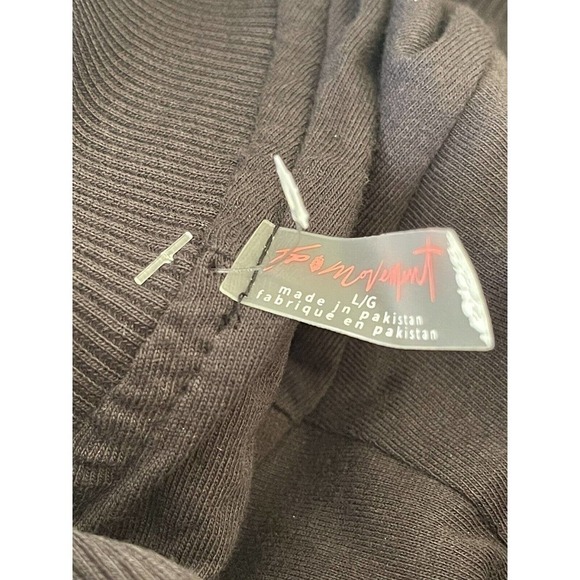 Free People Movement Women's Large Foundation Jacket Zip Up Black Cotton Pocket - Picture 12 of 17